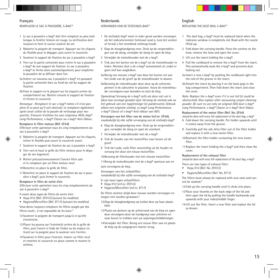 AEG ACSG1300 User Manual | Page 15 / 20