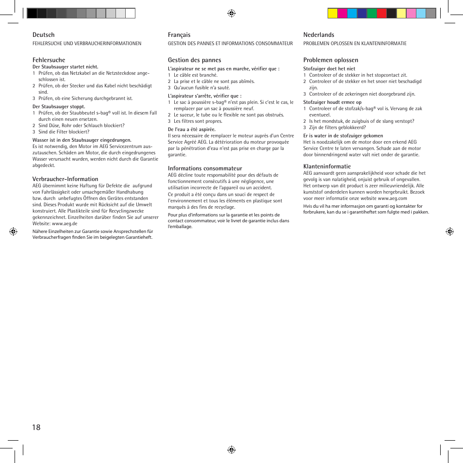 AEG ACSG1300 User Manual | Page 18 / 20