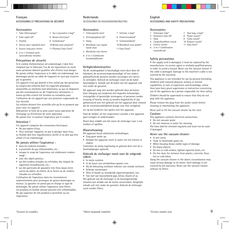 AEG ACSG1300 User Manual | Page 9 / 20