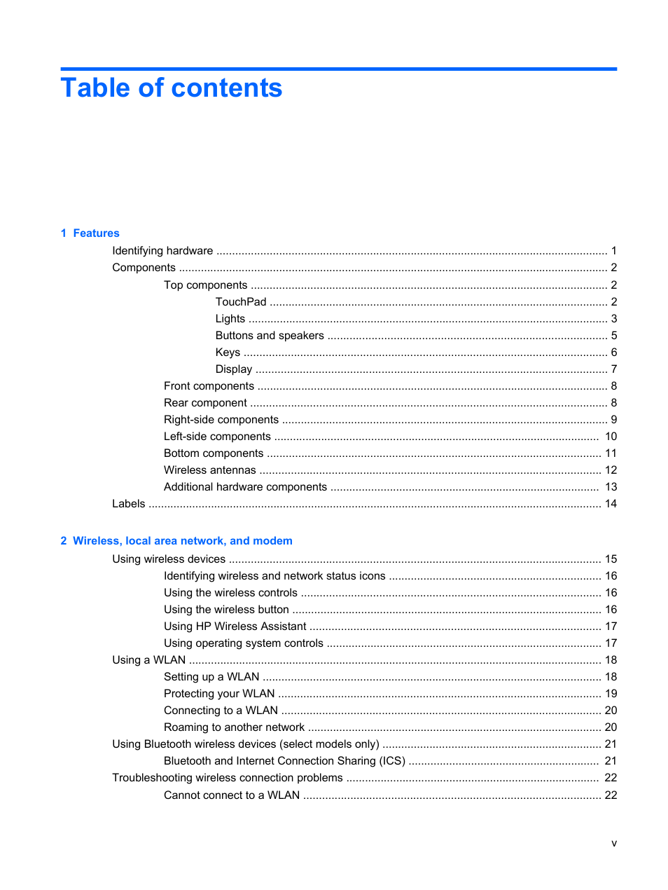 HP Compaq Presario CQ41-211TX Notebook PC User Manual | Page 5 / 132