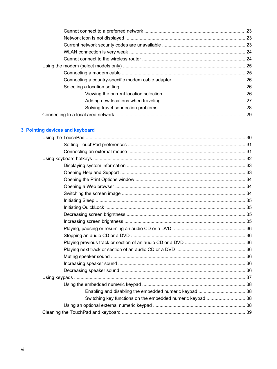 HP Compaq Presario CQ41-211TX Notebook PC User Manual | Page 6 / 132