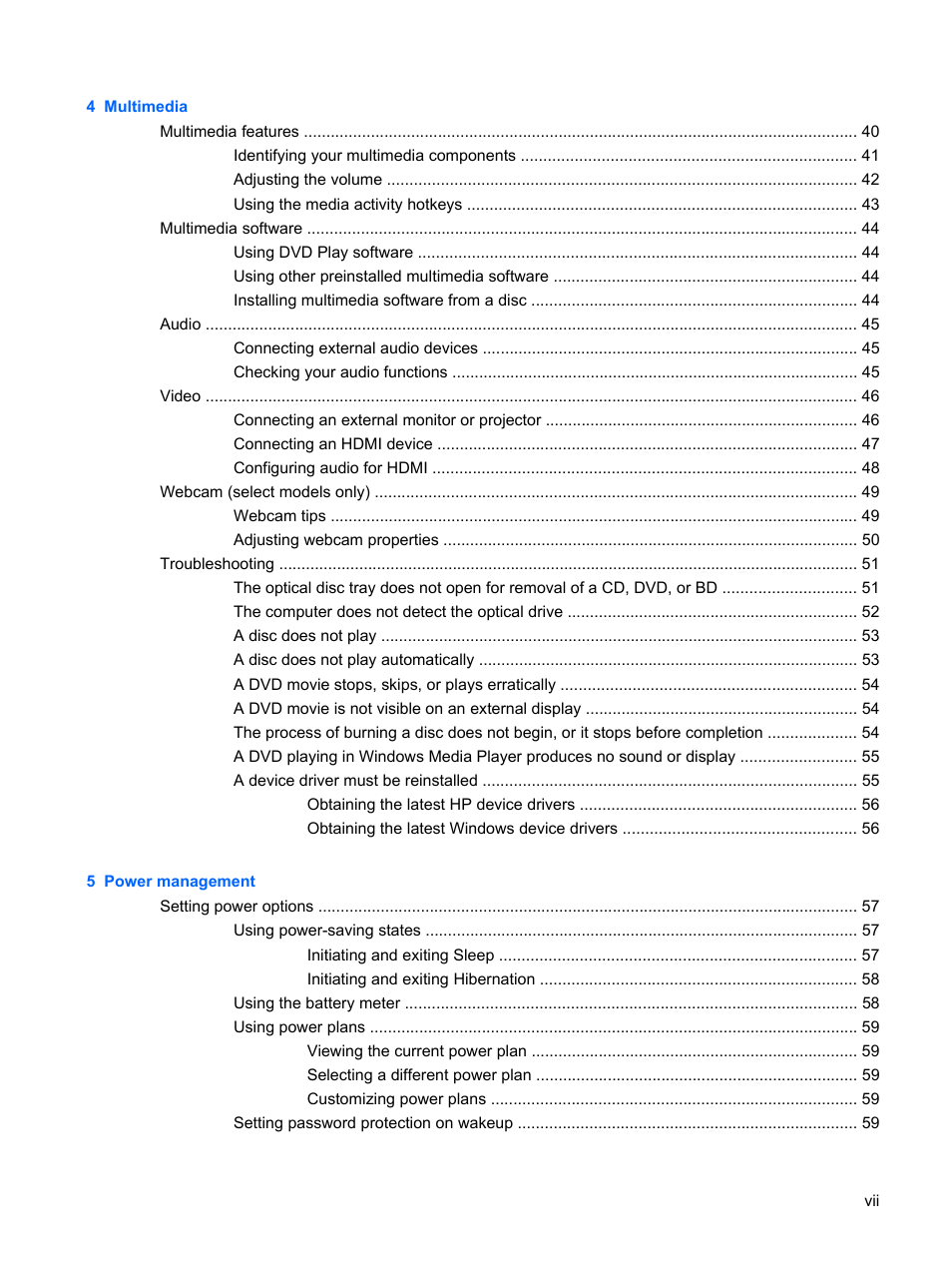HP Compaq Presario CQ41-211TX Notebook PC User Manual | Page 7 / 132