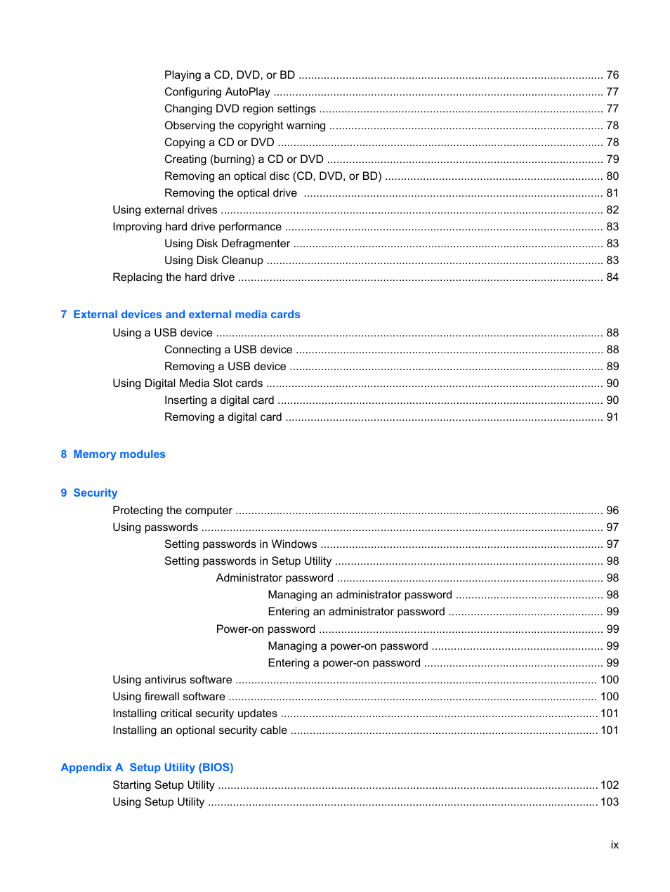HP Compaq Presario CQ41-211TX Notebook PC User Manual | Page 9 / 132