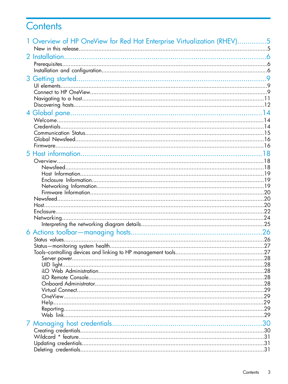 HP OneView for Red Hat Enterprise Virtualization User Manual | Page 3 / 45