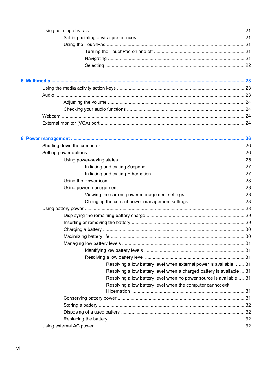 HP Mini 100e Education Edition User Manual | Page 6 / 75