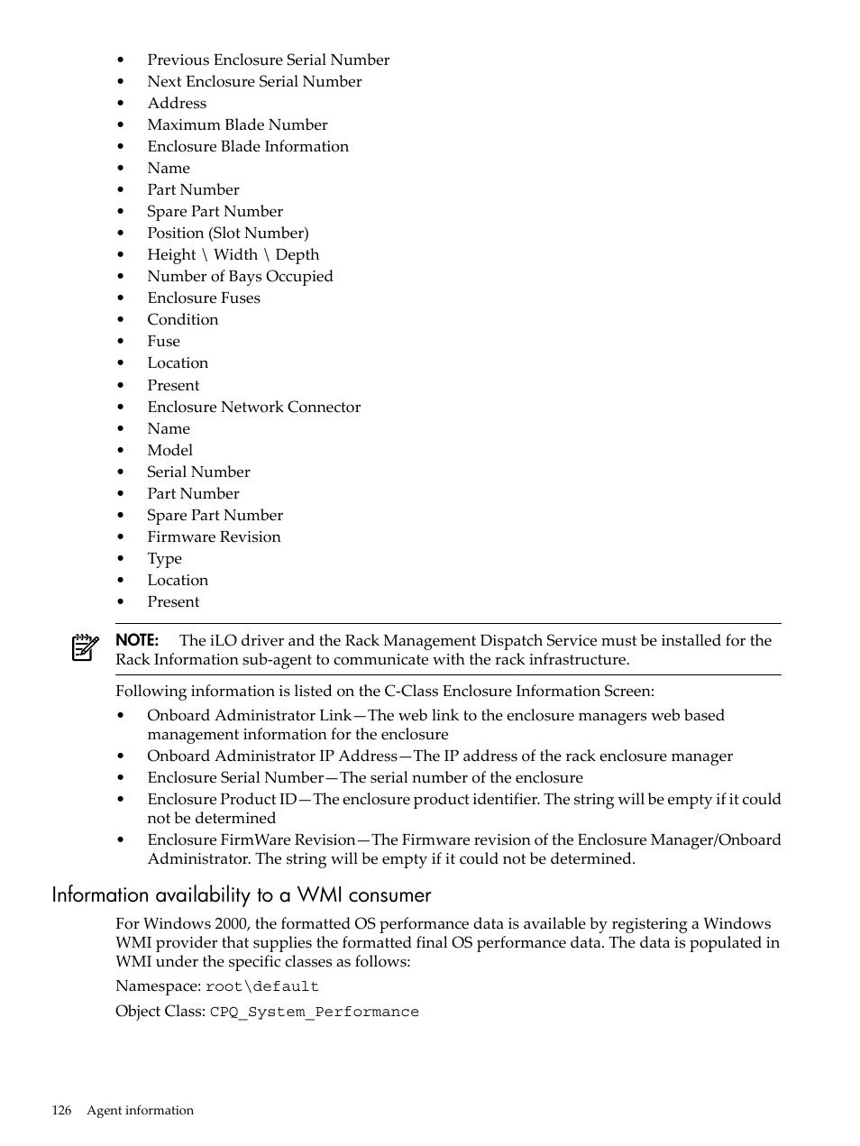 Information availability to a wmi consumer | HP Insight Management Agents User Manual | Page 126 / 157