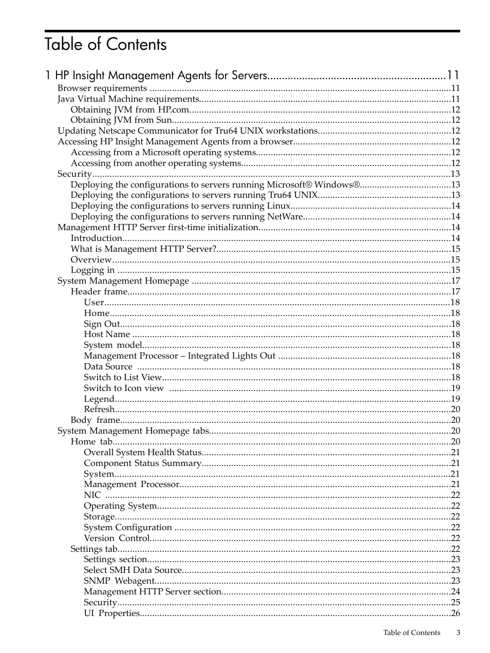 HP Insight Management Agents User Manual | Page 3 / 157