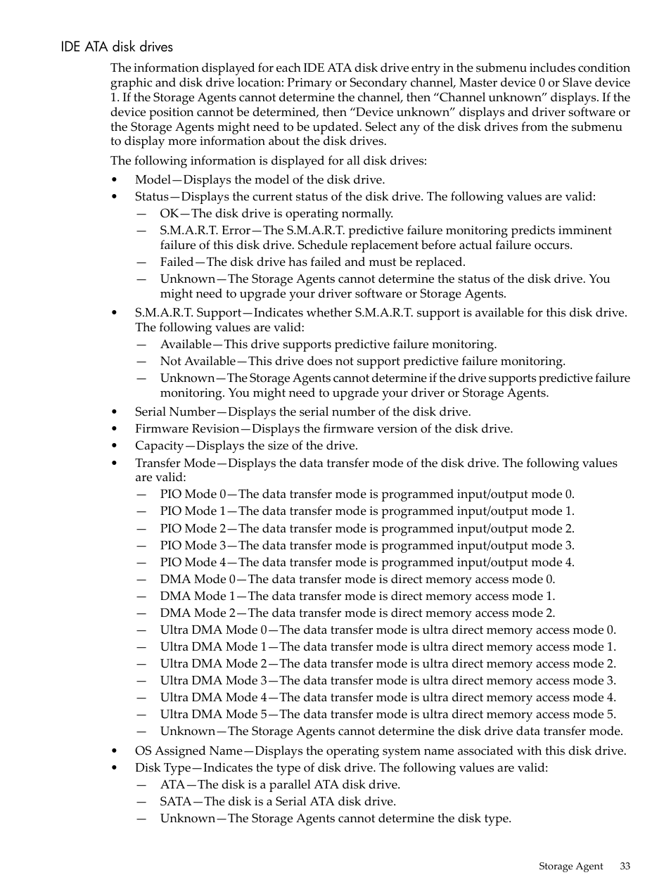 Ide ata disk drives | HP Insight Management Agents User Manual | Page 33 / 157