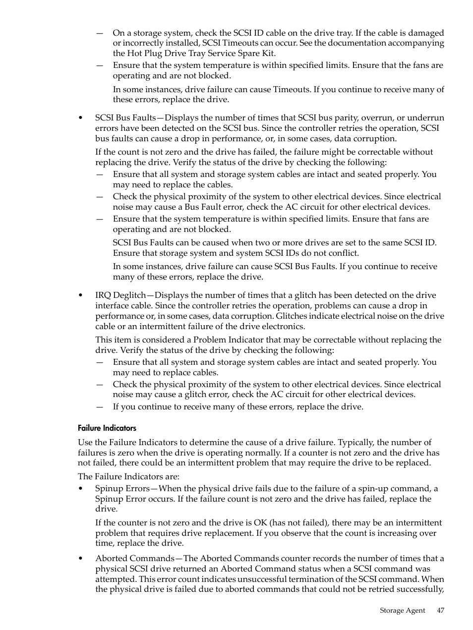 Failure indicators | HP Insight Management Agents User Manual | Page 47 / 157