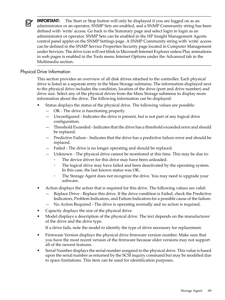 Physical drive information | HP Insight Management Agents User Manual | Page 69 / 157