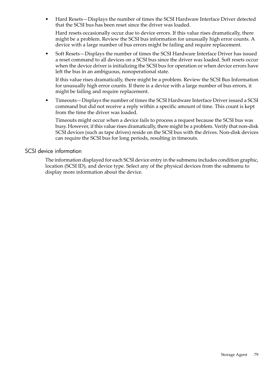 Scsi device information | HP Insight Management Agents User Manual | Page 79 / 157