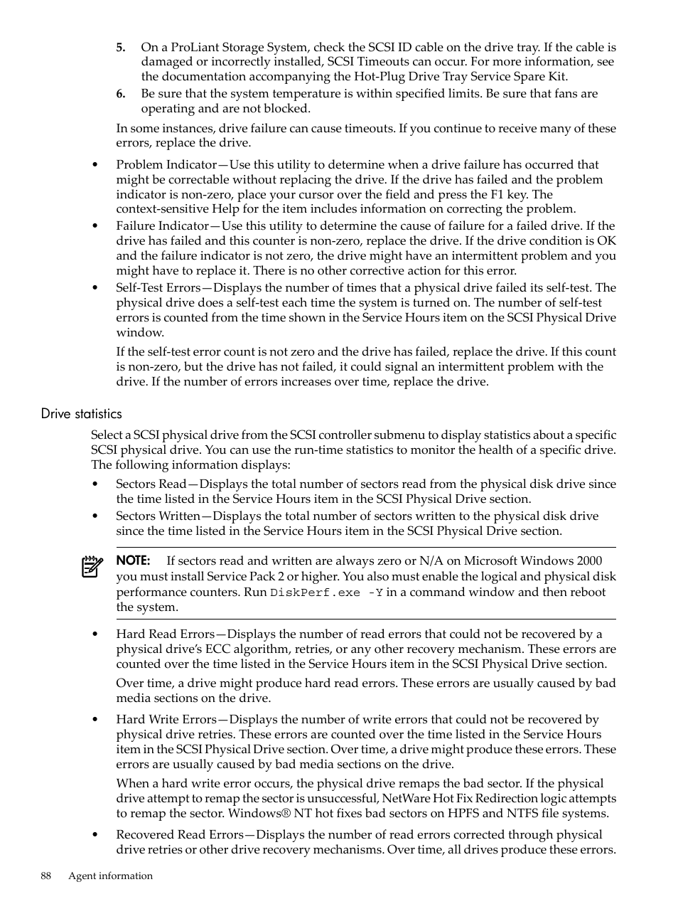 Drive statistics | HP Insight Management Agents User Manual | Page 88 / 157