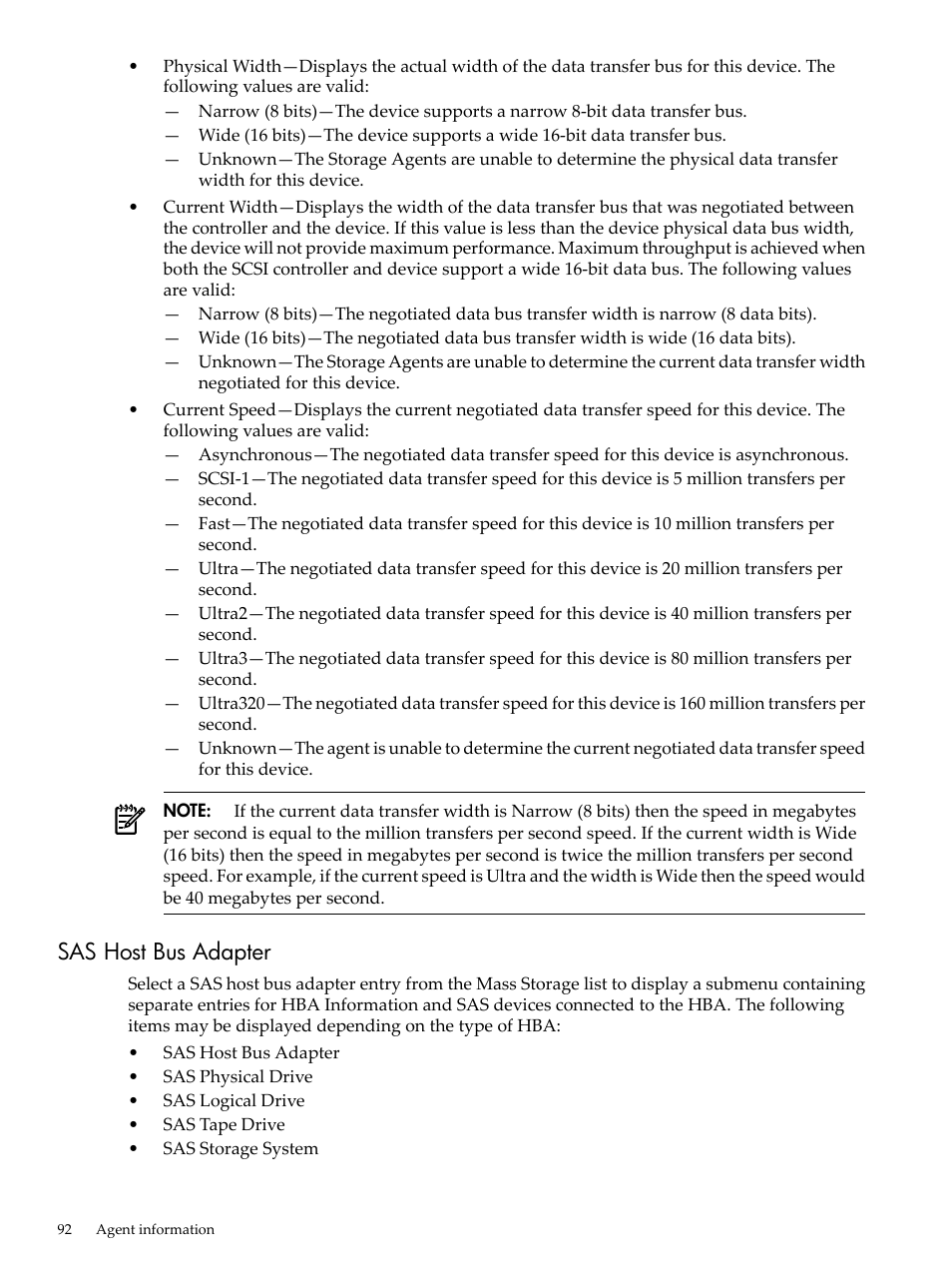 Sas host bus adapter | HP Insight Management Agents User Manual | Page 92 / 157