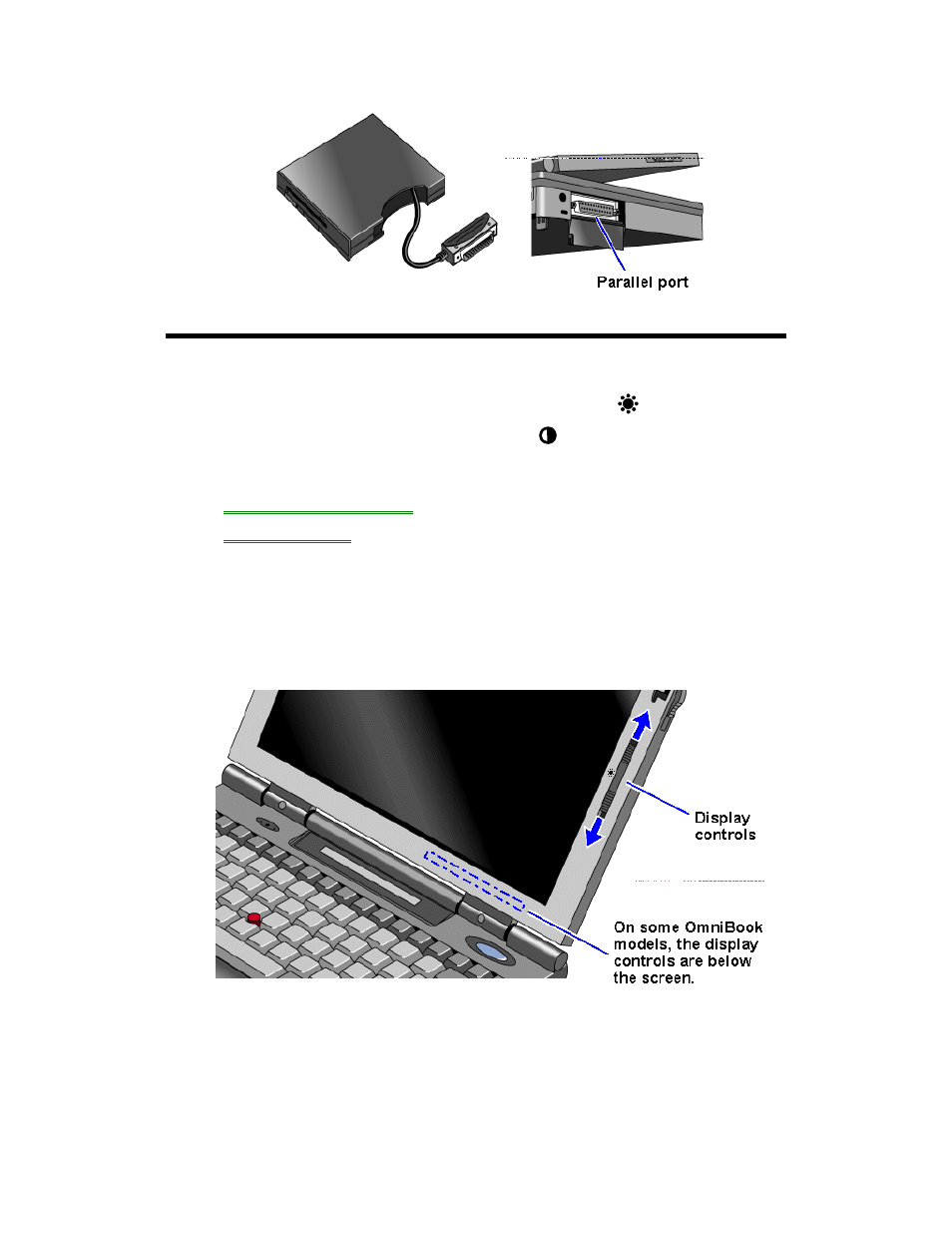 Adjusting the display | HP OmniBook 5500 Notebook PC User Manual | Page 9 / 90