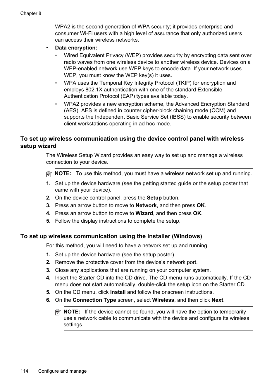 To set up wireless, Communication using the installer (windows) | HP Officejet J6480 All-in-One Printer User Manual | Page 118 / 218