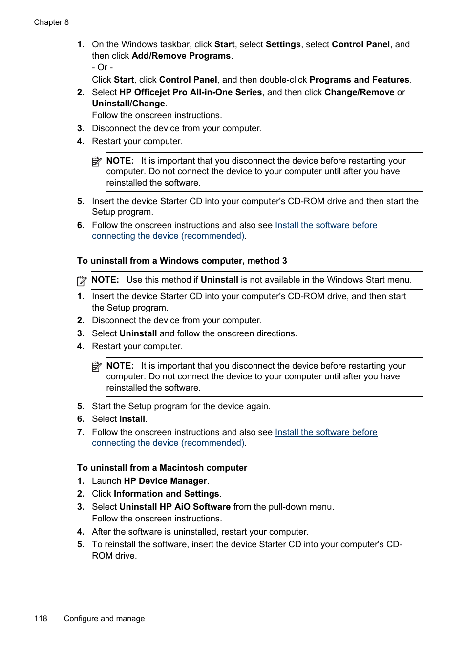 HP Officejet J6480 All-in-One Printer User Manual | Page 122 / 218