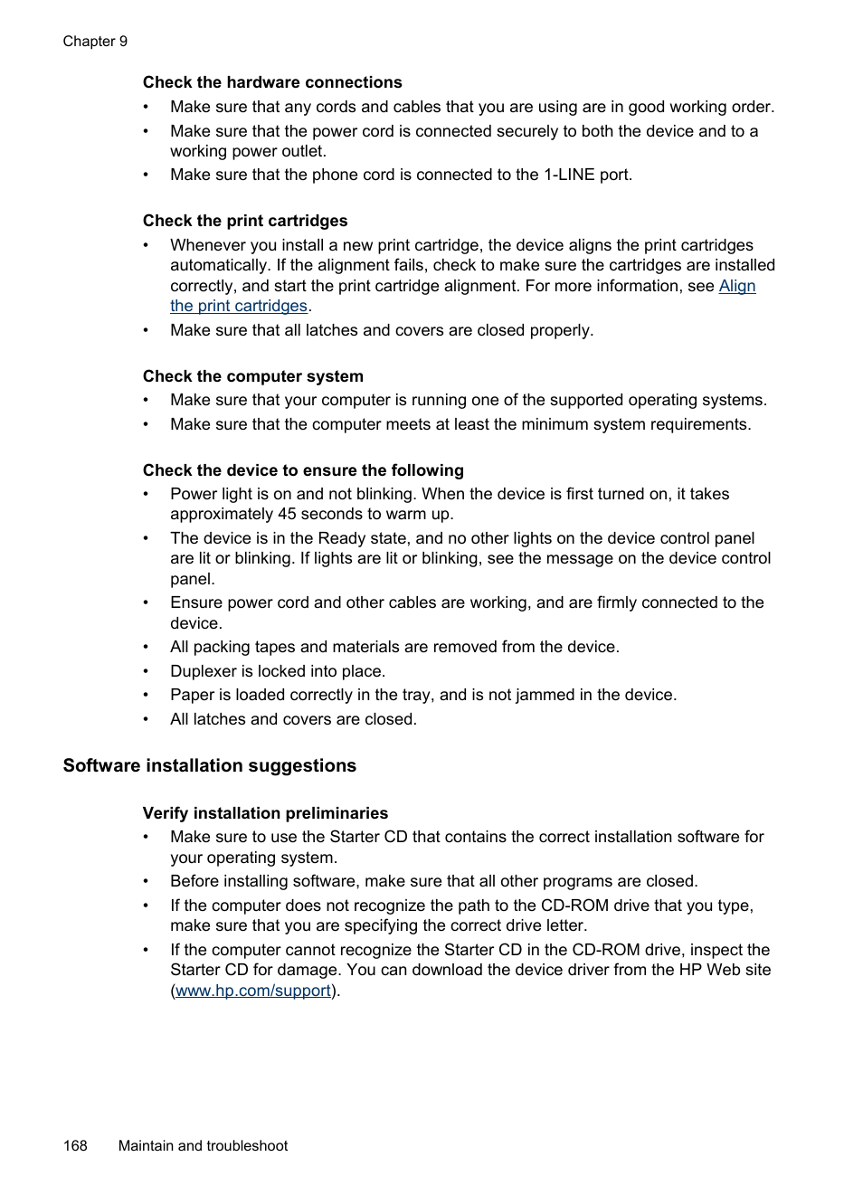 Software installation suggestions | HP Officejet J6480 All-in-One Printer User Manual | Page 172 / 218
