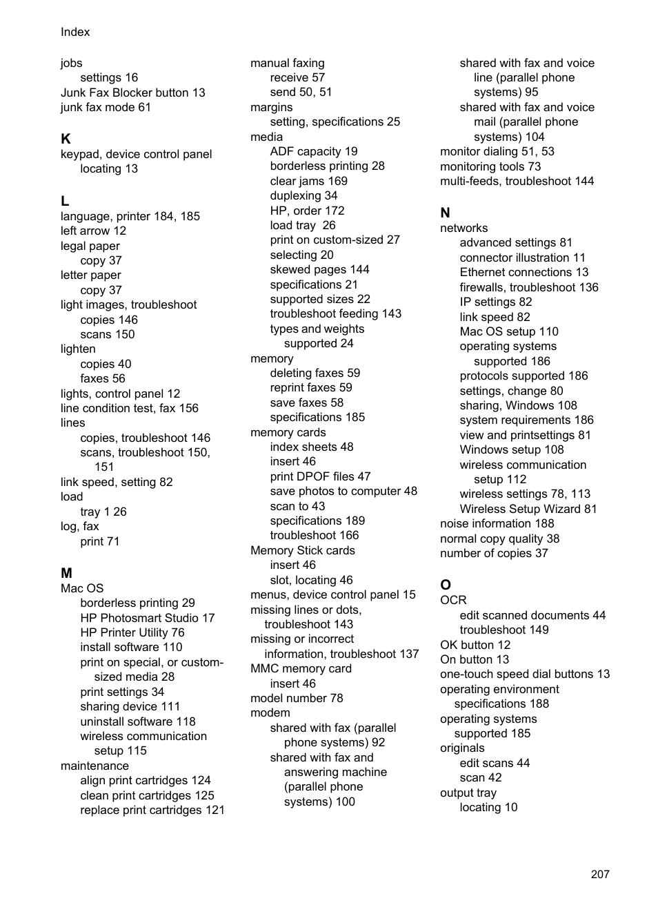 HP Officejet J6480 All-in-One Printer User Manual | Page 211 / 218