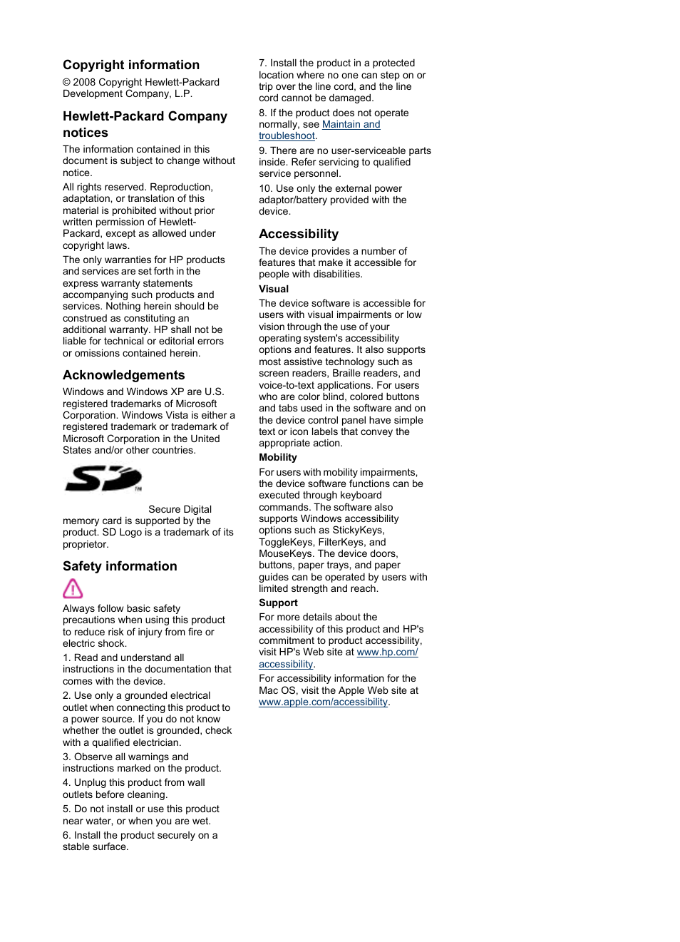 HP Officejet J6480 All-in-One Printer User Manual | Page 3 / 218