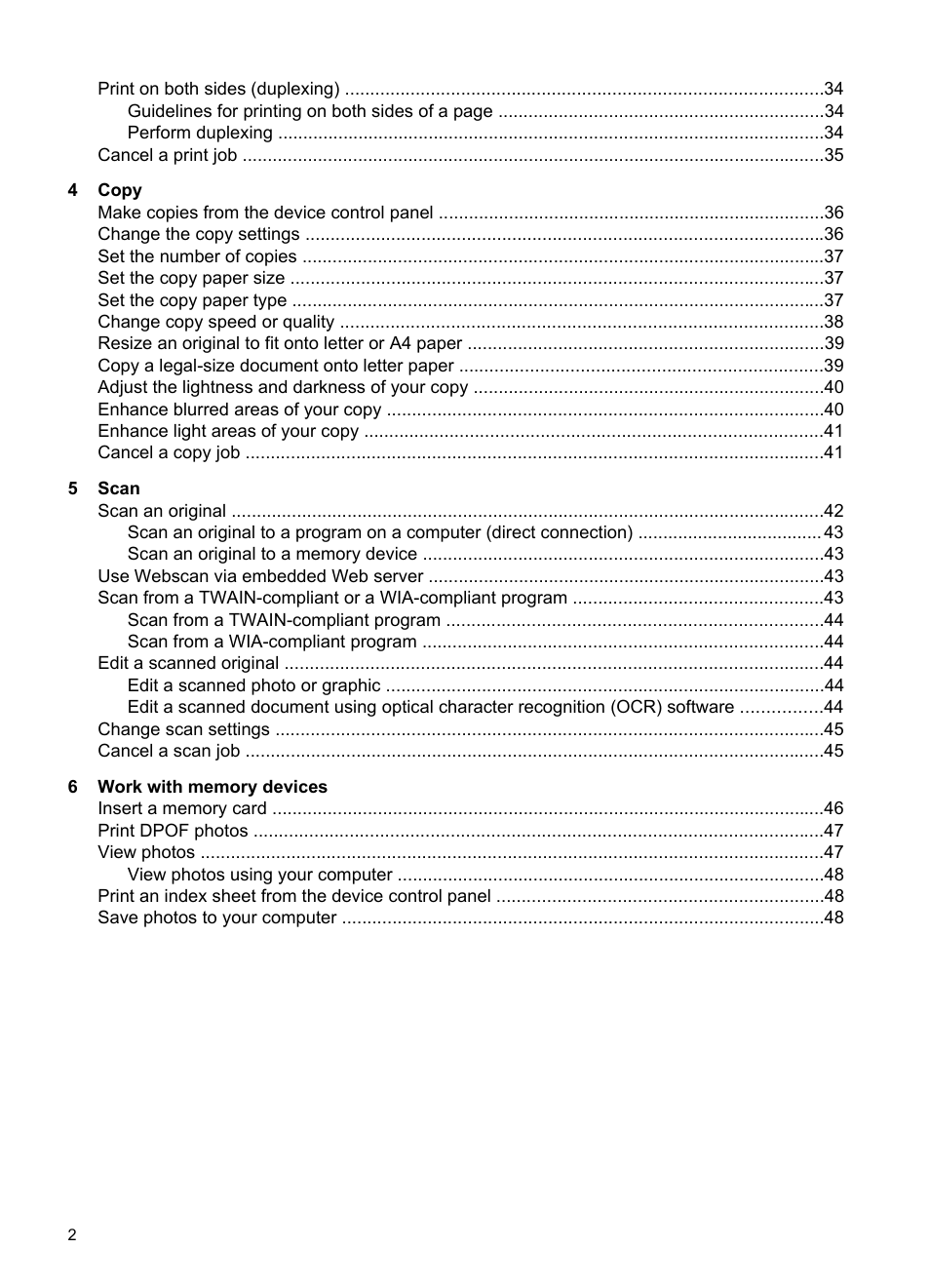 HP Officejet J6480 All-in-One Printer User Manual | Page 6 / 218