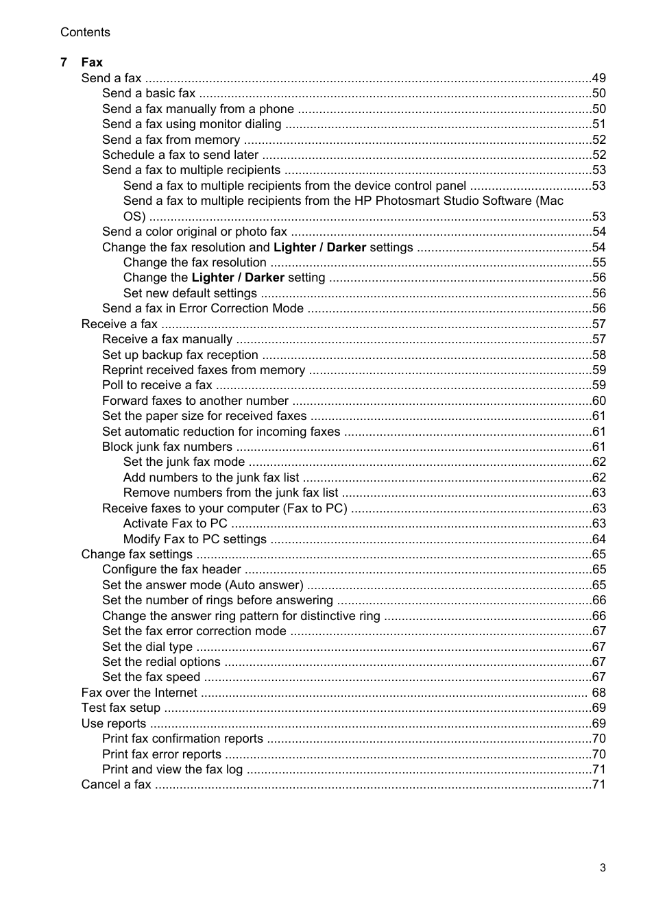 HP Officejet J6480 All-in-One Printer User Manual | Page 7 / 218