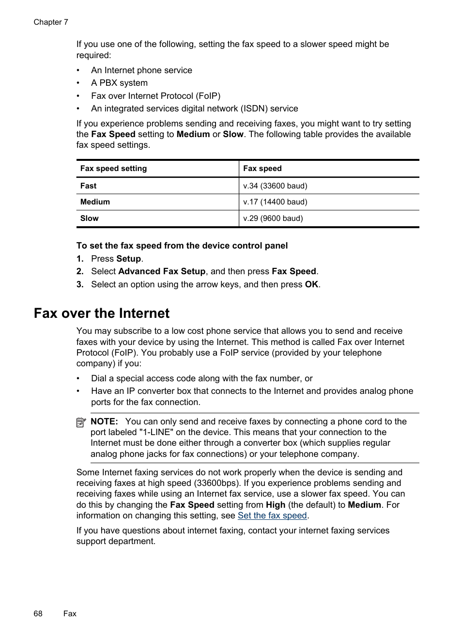 Fax over the internet | HP Officejet J6480 All-in-One Printer User Manual | Page 72 / 218