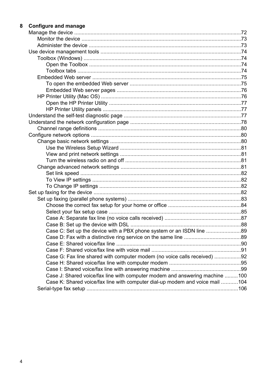 HP Officejet J6480 All-in-One Printer User Manual | Page 8 / 218