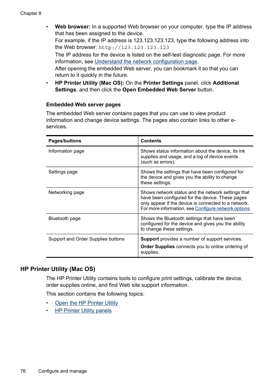 Hp printer utility (mac os), Printer utility (mac os) | HP Officejet J6480 All-in-One Printer User Manual | Page 80 / 218