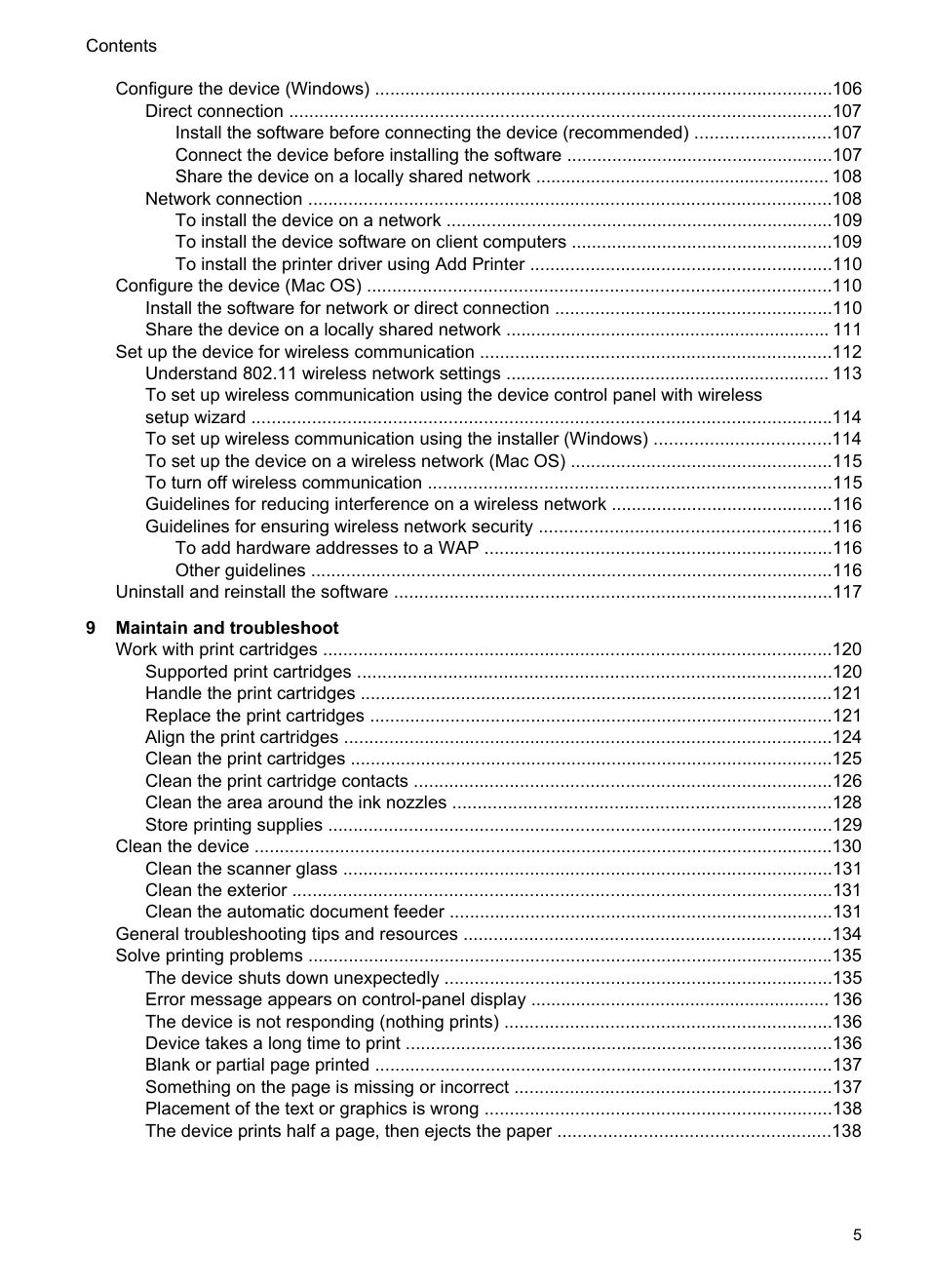 HP Officejet J6480 All-in-One Printer User Manual | Page 9 / 218