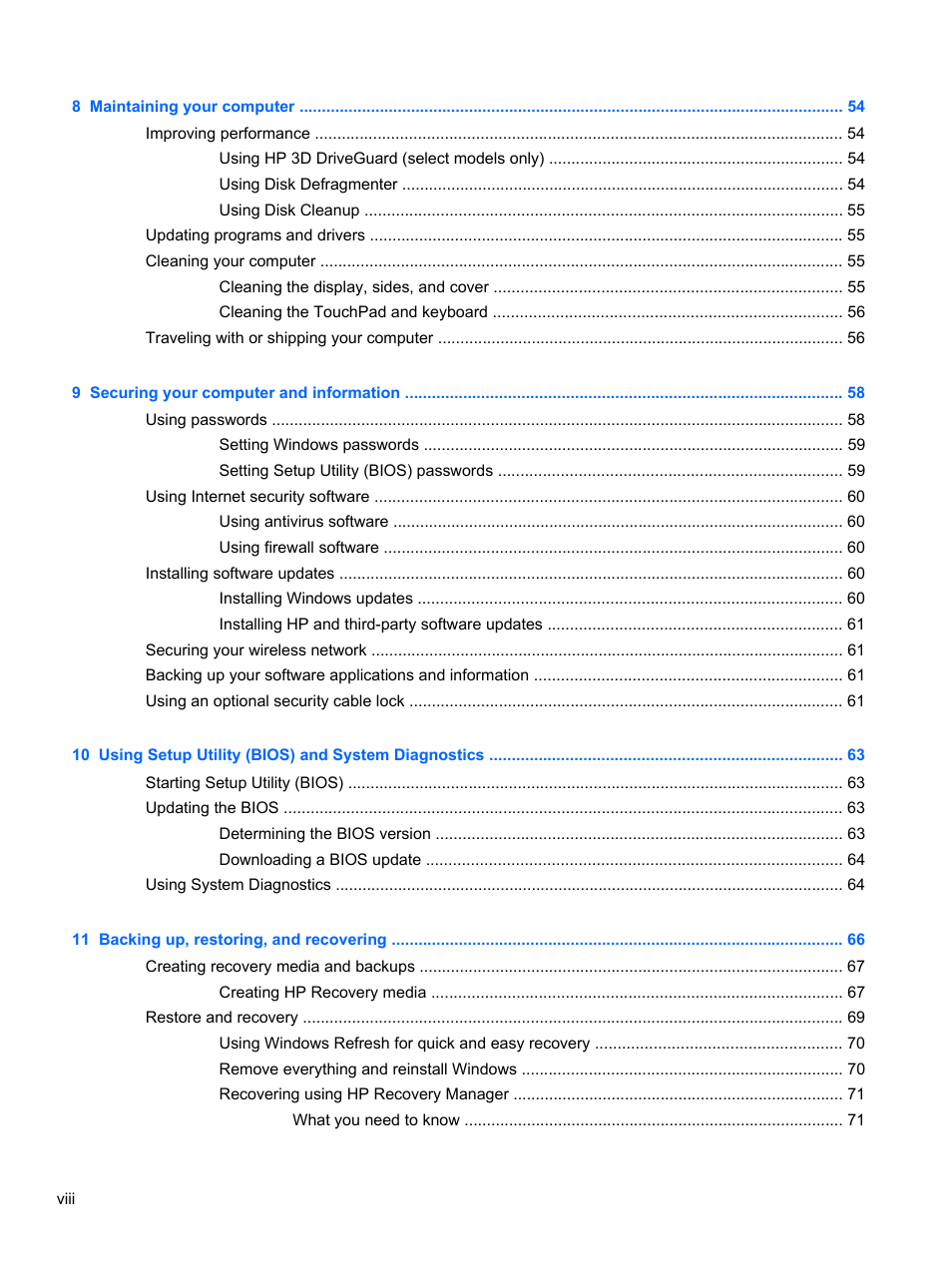 HP ENVY Sleekbook 4-1110us User Manual | Page 8 / 89