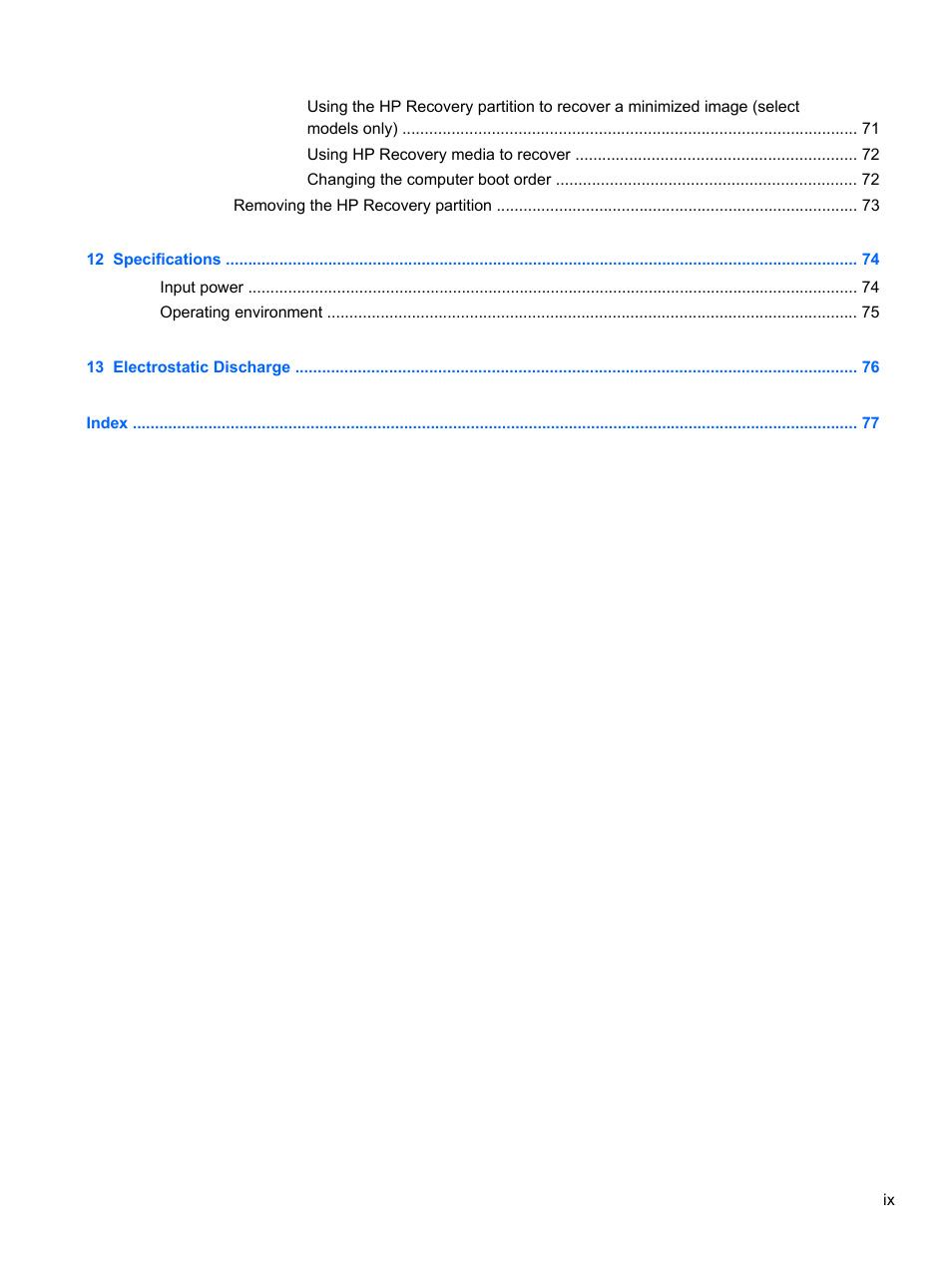 HP ENVY Sleekbook 4-1110us User Manual | Page 9 / 89