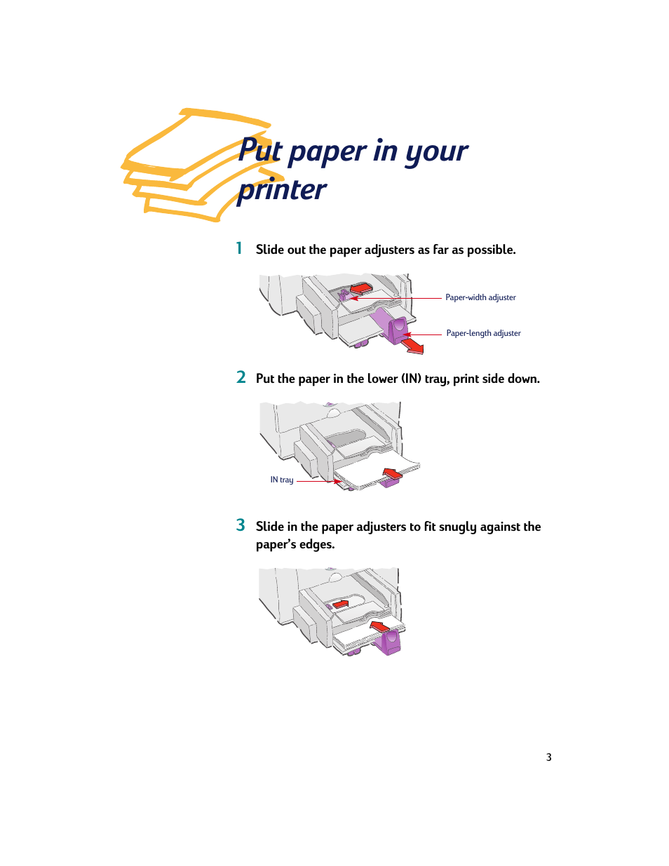 Put paper in your printer | HP Deskjet 695c Printer User Manual | Page 3 / 95