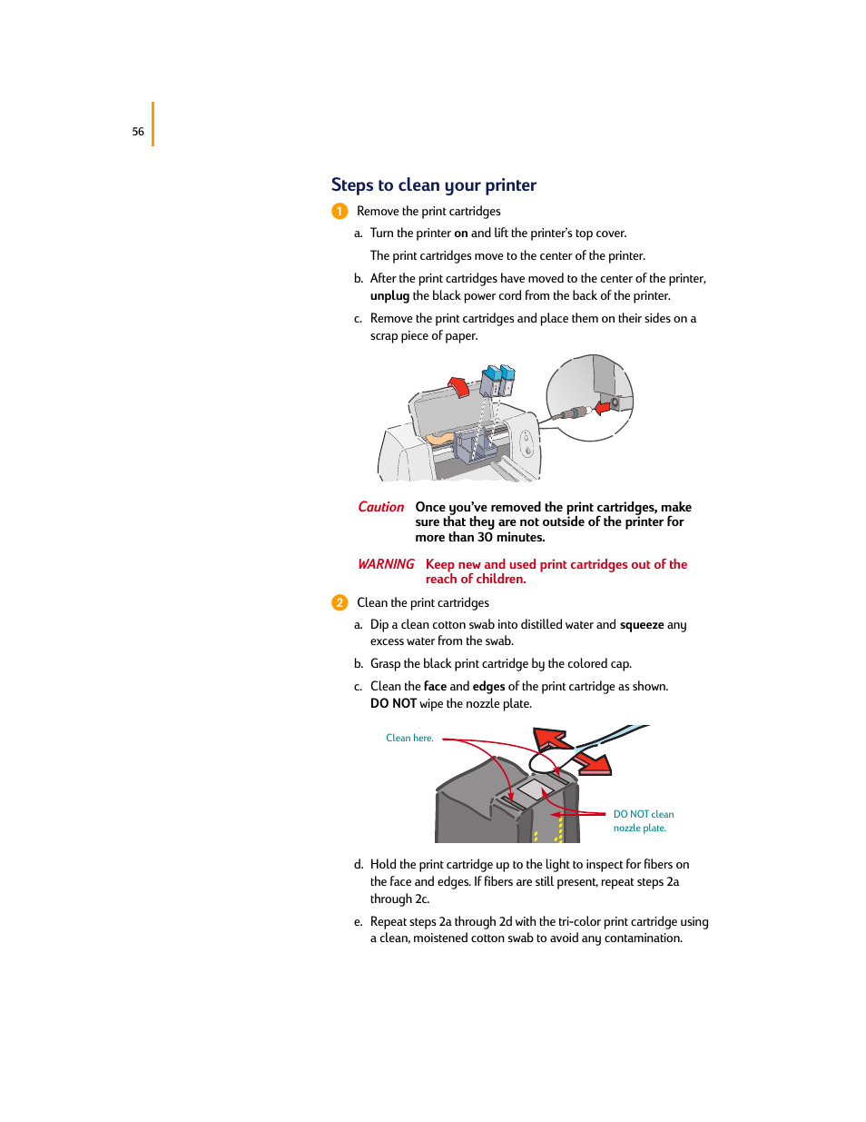 Steps to clean your printer | HP Deskjet 695c Printer User Manual | Page 75 / 95