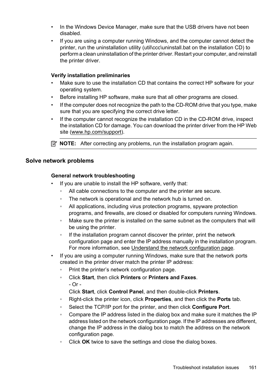 Solve network problems | HP Officejet 7500A Wide Format e-All-in-One Printer - E910a User Manual | Page 165 / 252