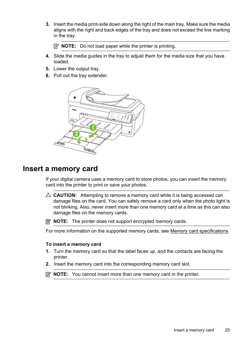 Insert a memory card | HP Officejet 7500A Wide Format e-All-in-One Printer - E910a User Manual | Page 29 / 252