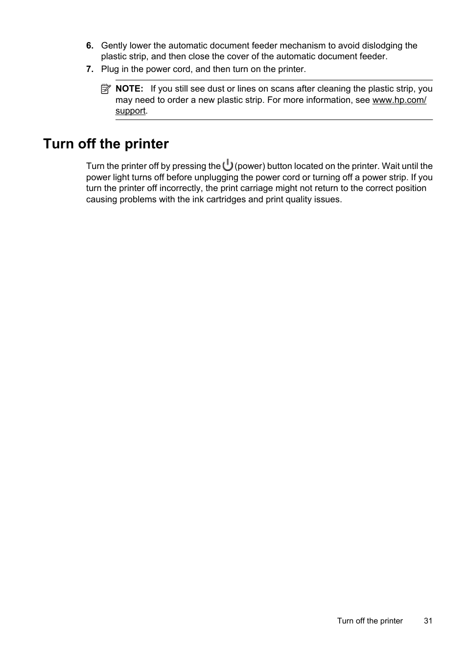 Turn off the printer | HP Officejet 7500A Wide Format e-All-in-One Printer - E910a User Manual | Page 35 / 252