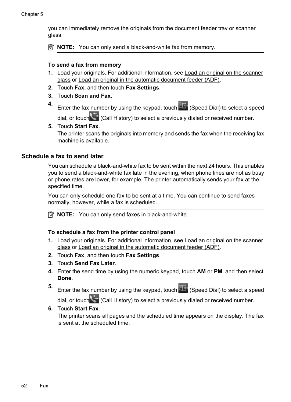 Schedule a fax to send later | HP Officejet 7500A Wide Format e-All-in-One Printer - E910a User Manual | Page 56 / 252