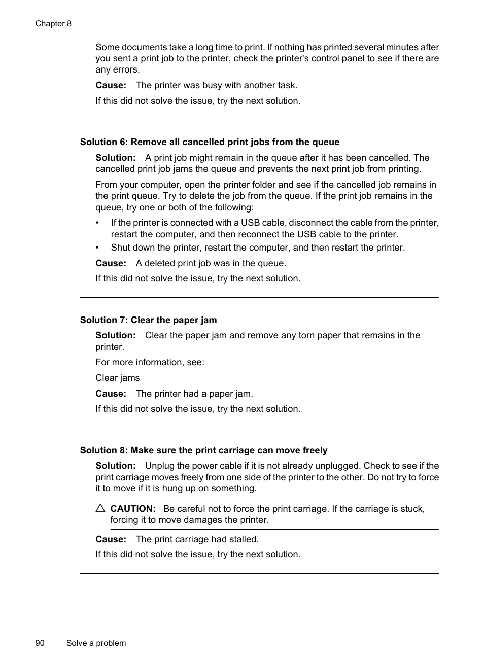 Solution 7: clear the paper jam | HP Officejet 7500A Wide Format e-All-in-One Printer - E910a User Manual | Page 94 / 252