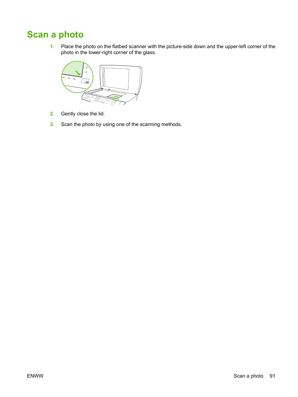 Scan a photo | HP LaserJet M2727 Multifunction Printer series User Manual | Page 103 / 266