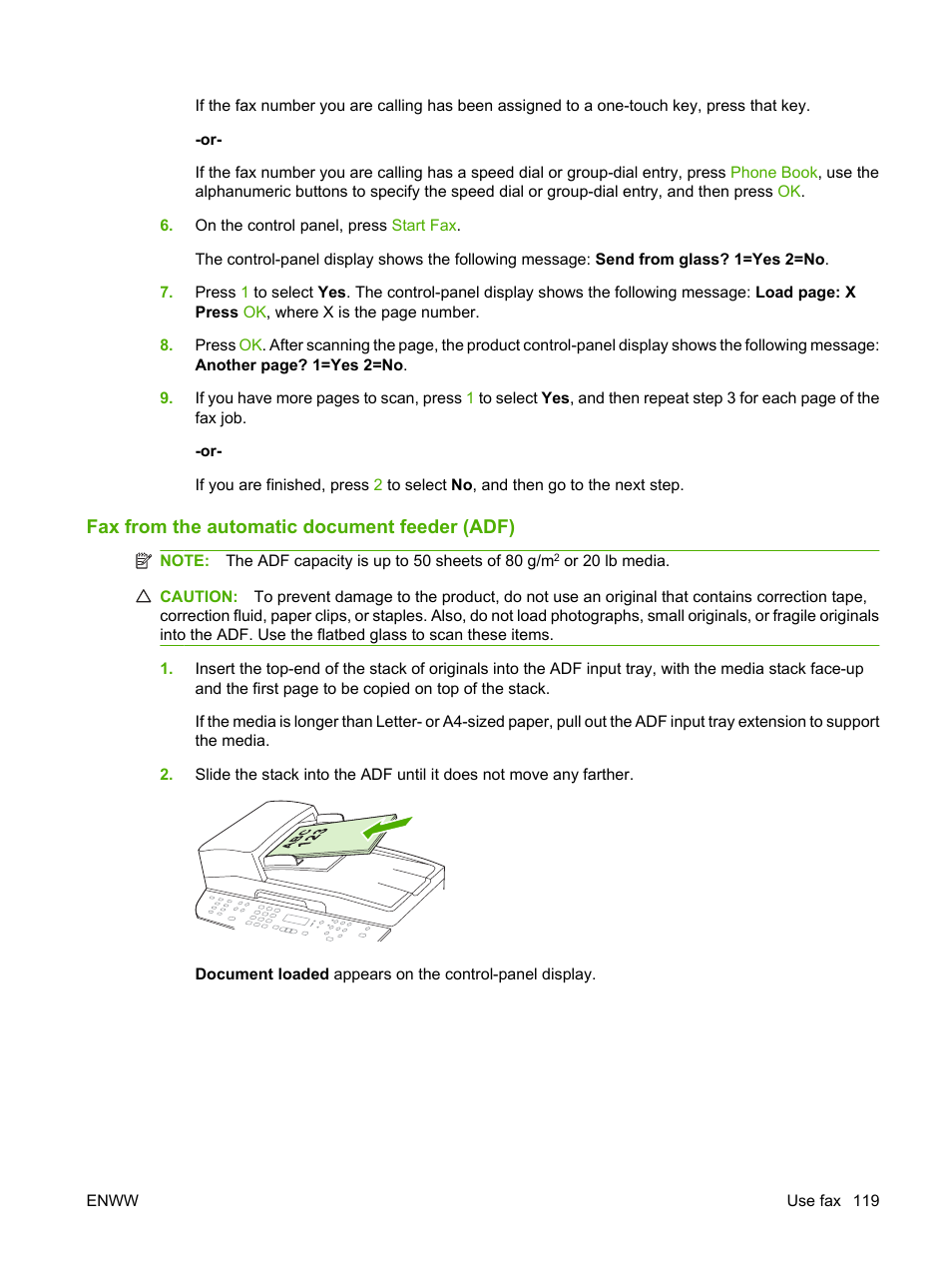 Fax from the automatic document feeder (adf) | HP LaserJet M2727 Multifunction Printer series User Manual | Page 131 / 266