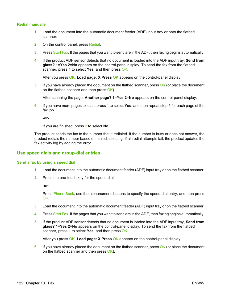 Use speed dials and group-dial entries, Send a fax by using a speed dial | HP LaserJet M2727 Multifunction Printer series User Manual | Page 134 / 266