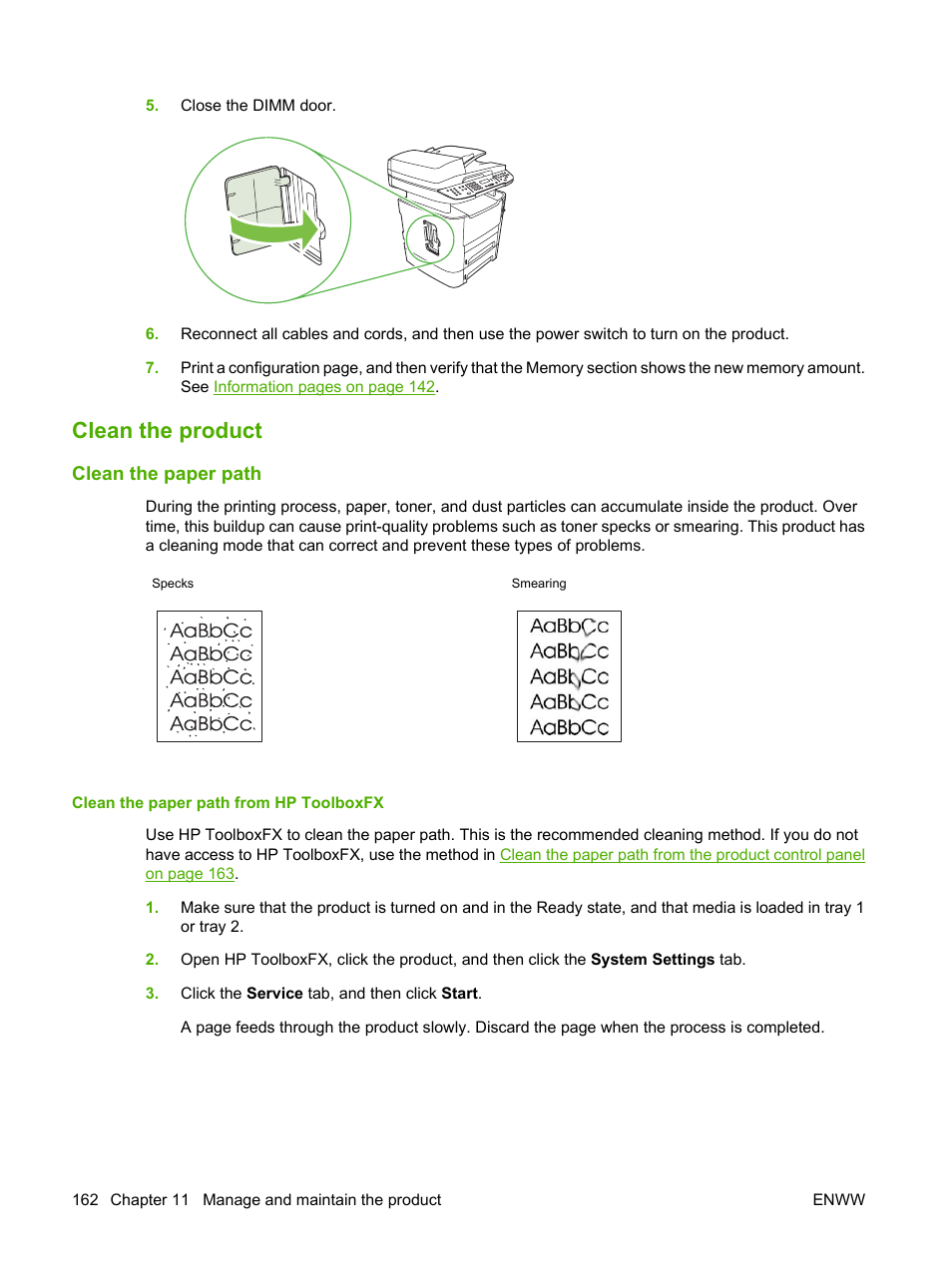 Clean the product, Clean the paper path, Clean the paper path from hp toolboxfx | HP LaserJet M2727 Multifunction Printer series User Manual | Page 174 / 266