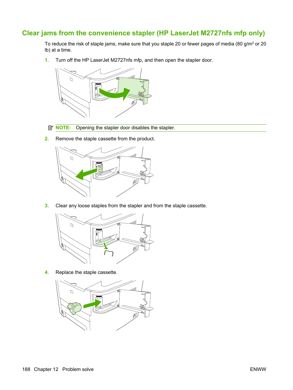 HP LaserJet M2727 Multifunction Printer series User Manual | Page 200 / 266