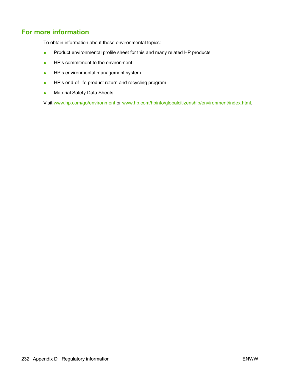 For more information | HP LaserJet M2727 Multifunction Printer series User Manual | Page 244 / 266