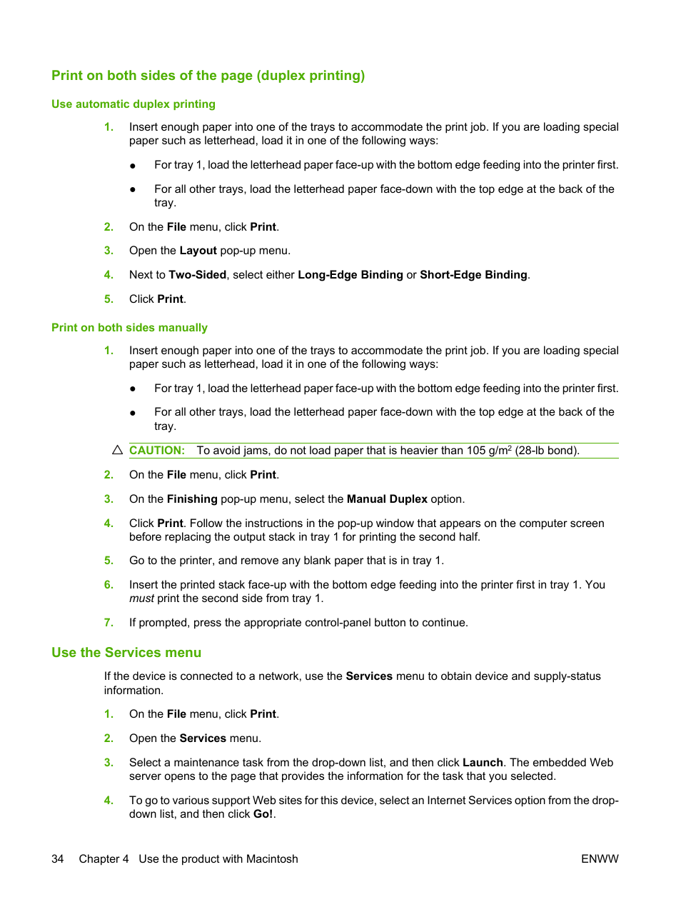 Use the services menu | HP LaserJet M2727 Multifunction Printer series User Manual | Page 46 / 266
