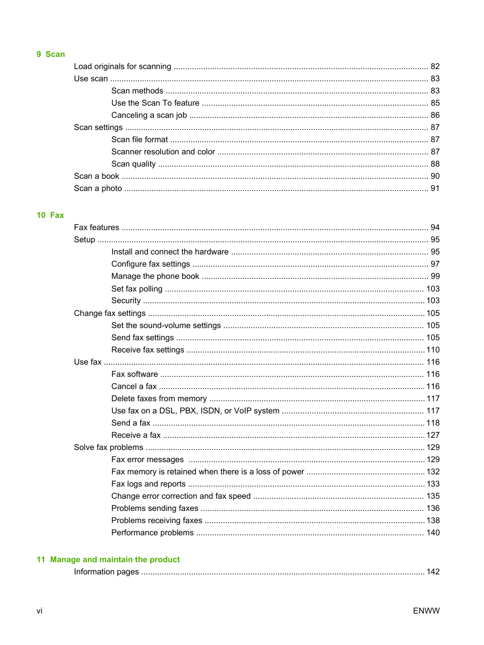 HP LaserJet M2727 Multifunction Printer series User Manual | Page 8 / 266