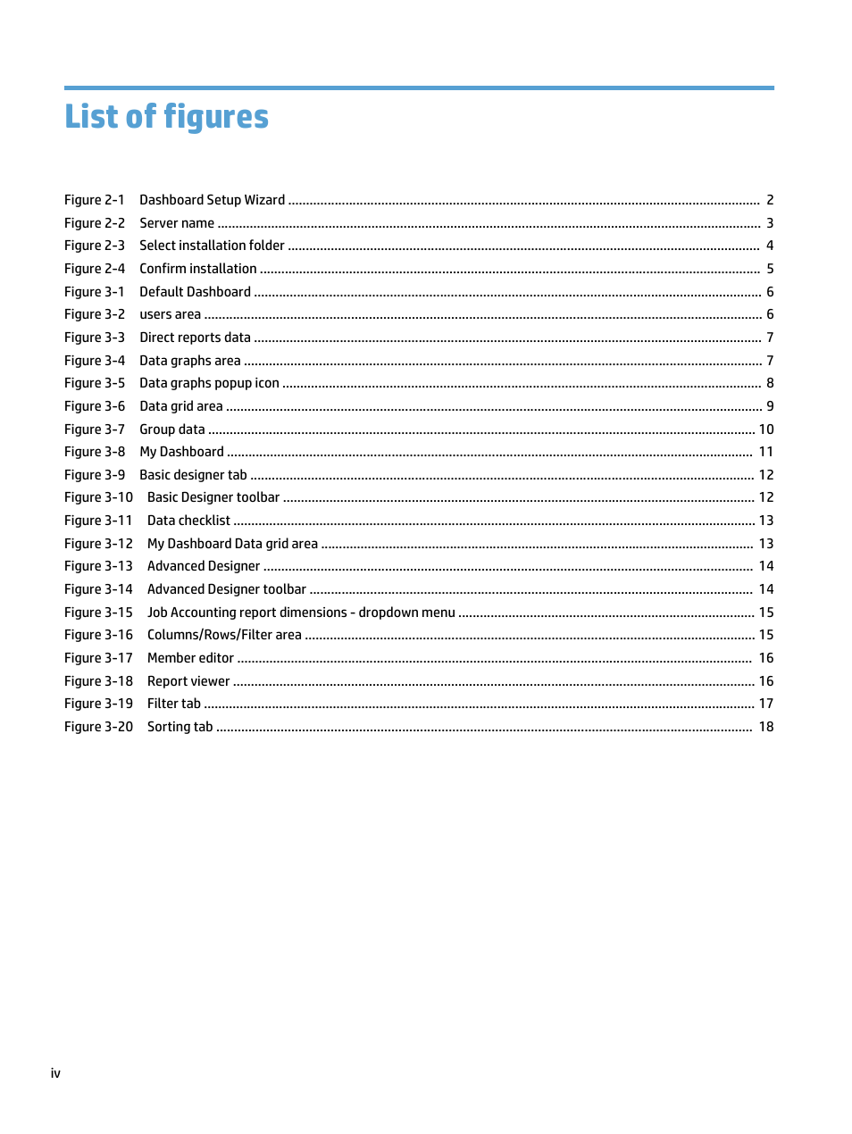 List of figures | HP Access Control User Manual | Page 4 / 22