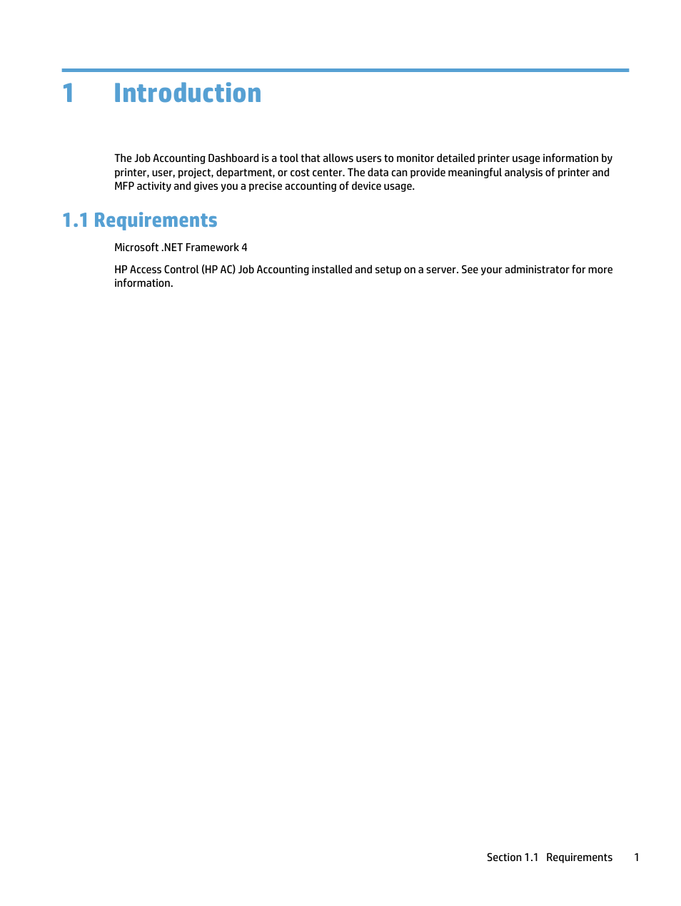 Introduction, Requirements, 1 introduction | 1 requirements, 1introduction | HP Access Control User Manual | Page 5 / 22