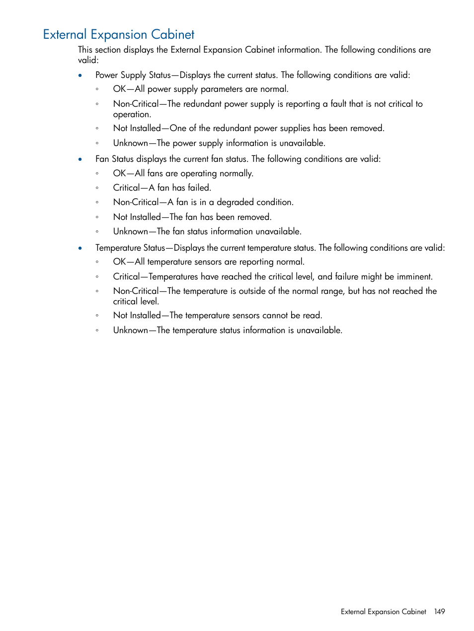 External expansion cabinet | HP Insight Management Agents User Manual | Page 149 / 165