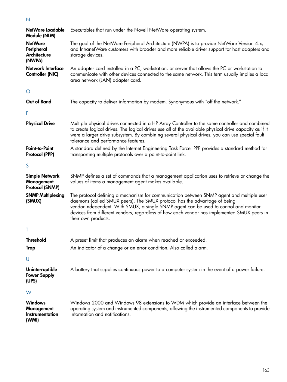 HP Insight Management Agents User Manual | Page 163 / 165